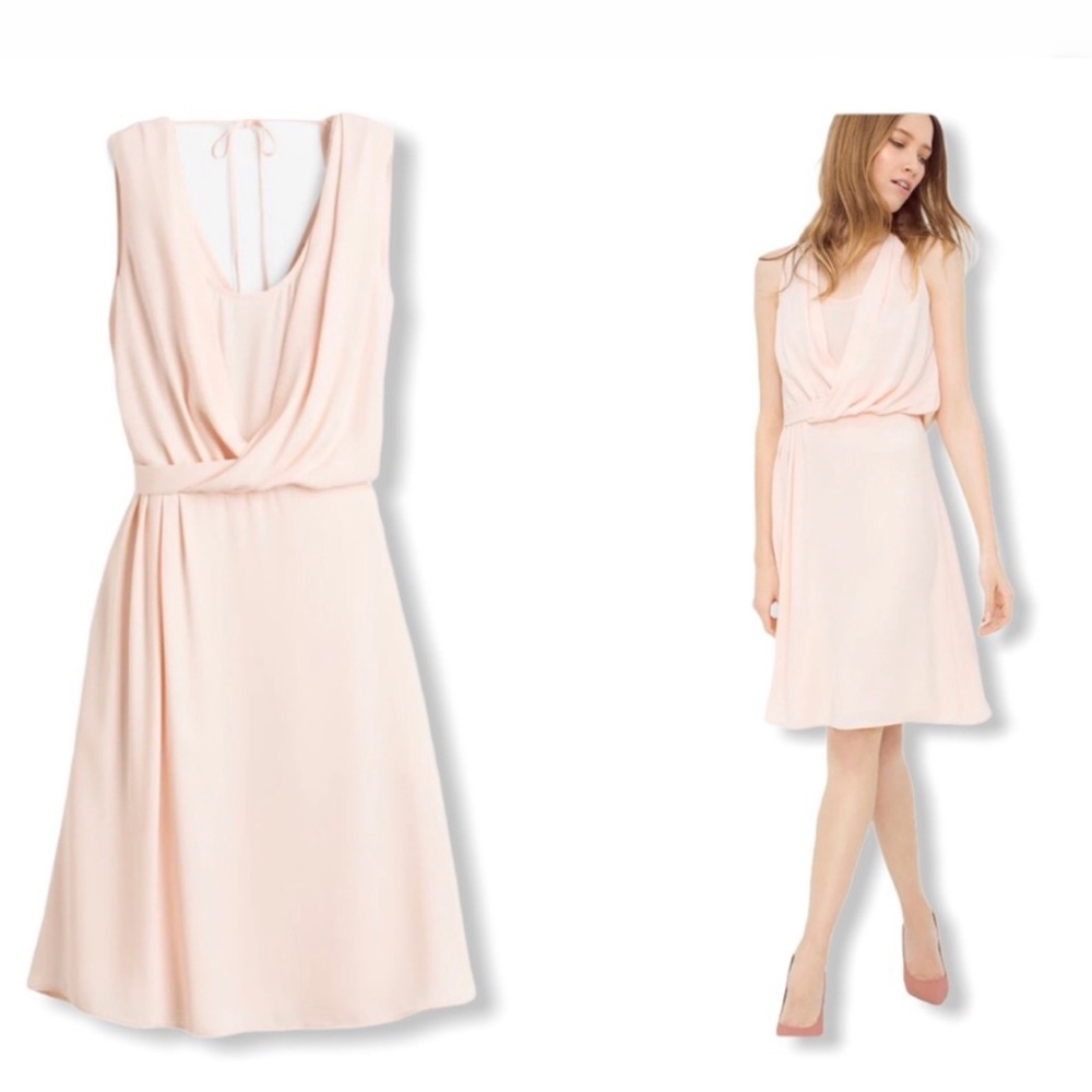 White House Black Market Blush Pink Draped Dress